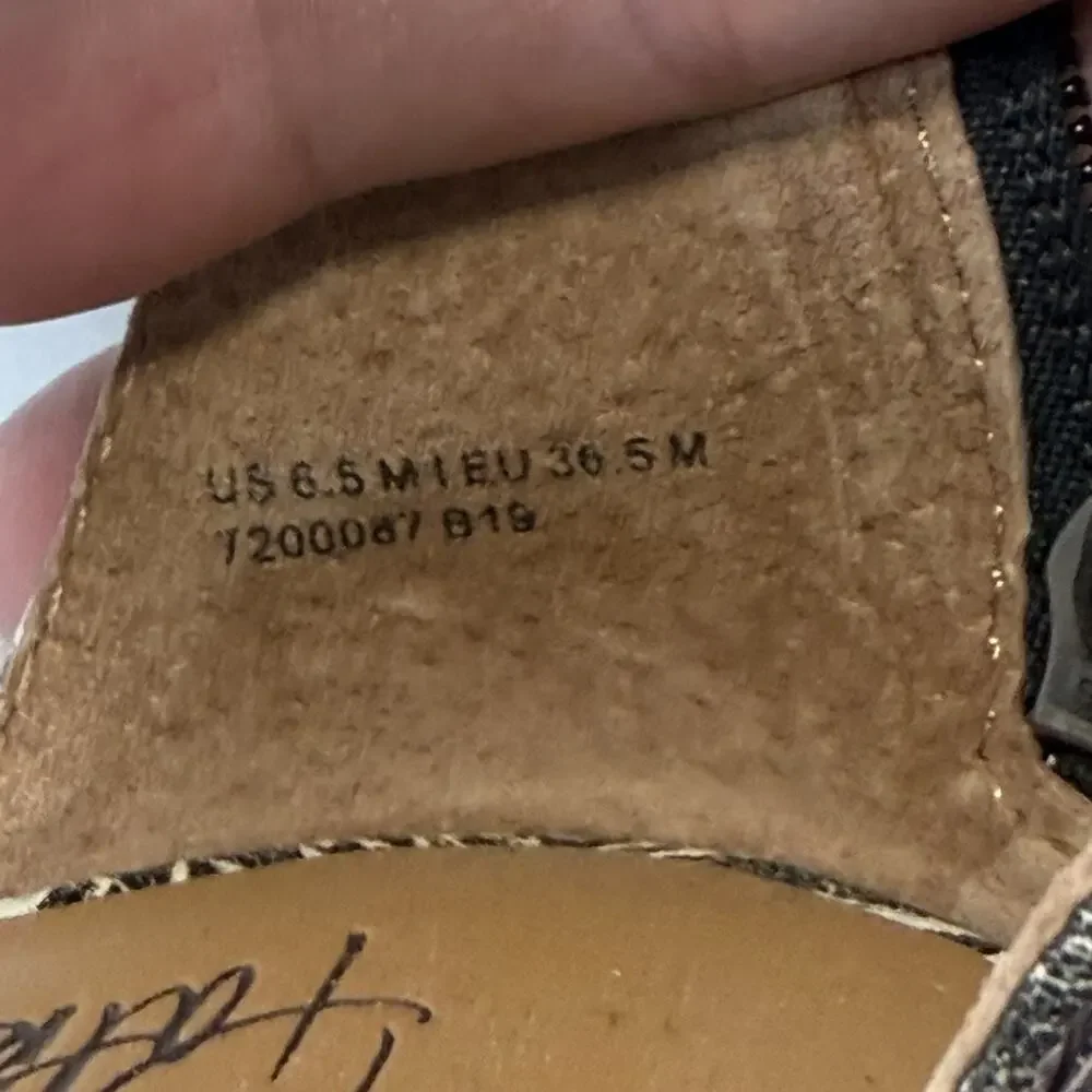 PATRICIA NASH Rubia Jute Wedge Sandal Size 6.5M Black Floral Leather Strappy EUC